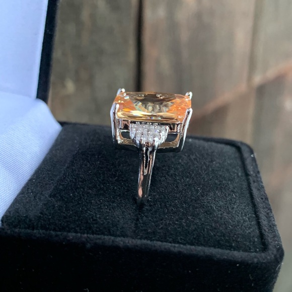 STERLING SILVER PEACHY MORGANITE RING - Picture 6 of 8